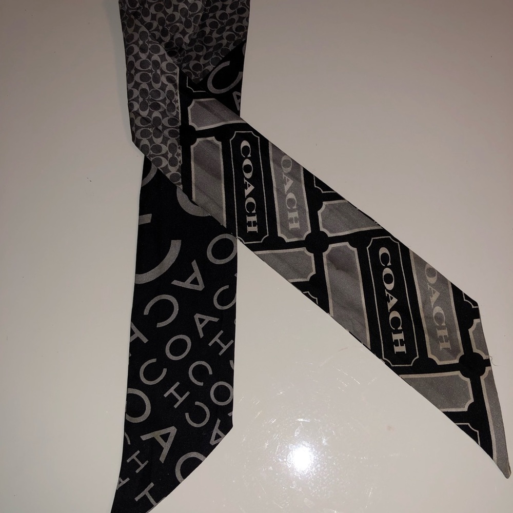 Coach black/multi signature hair/purse accessory